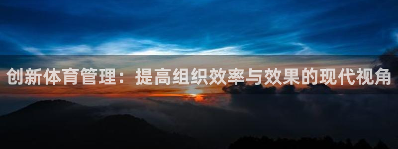 必一运动听的歌：创新体育管理：提高组织效率与效果的现代视角